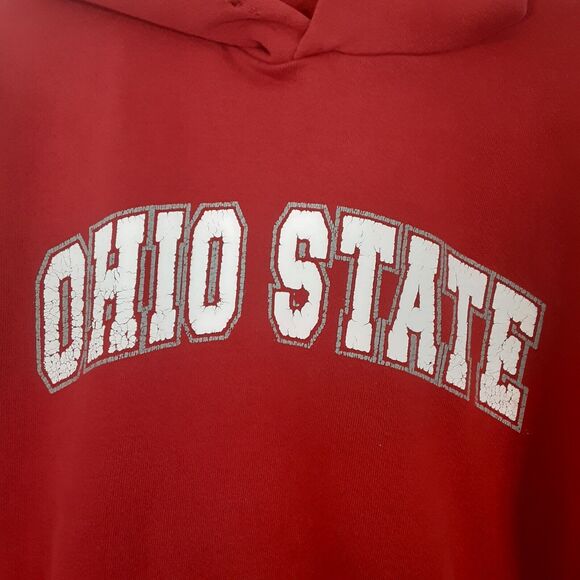 Vtg Y2k 2000s Red Russell Athletic Ohio State Buckeyes University Hoodie Men's M - Picture 2 of 10